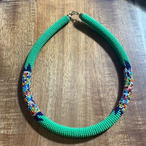 Beautiful and bright handmade Masai beads necklace